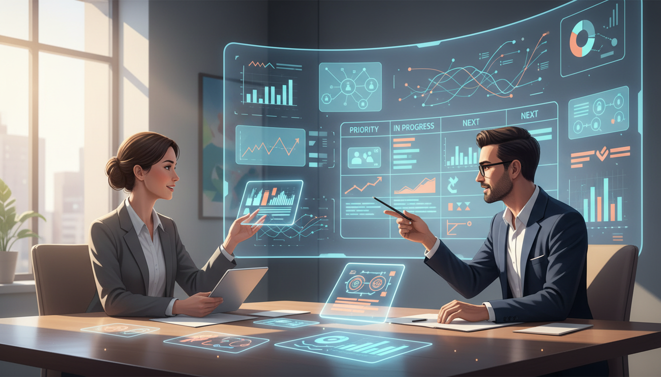 Marketing team converting AI visibility evidence into content actions