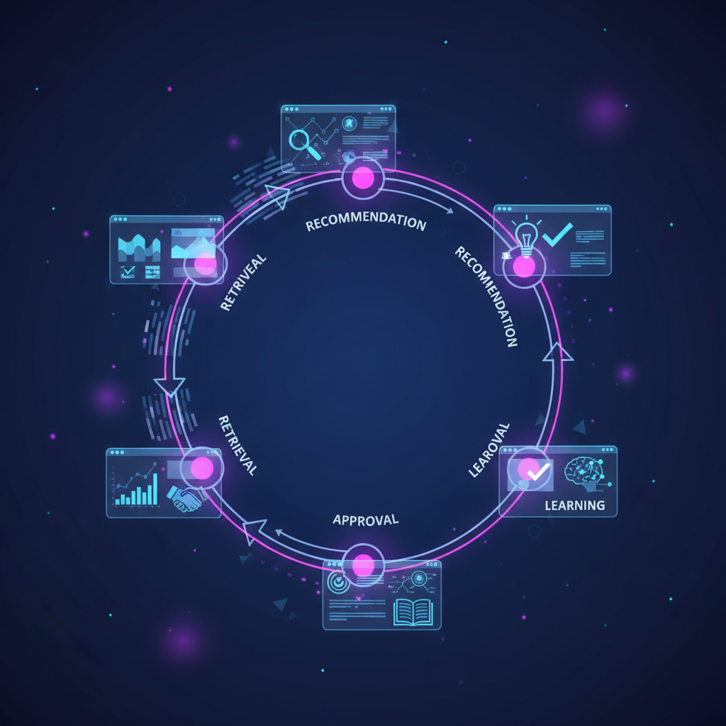 Retrieve evaluate recommend approve learn loop