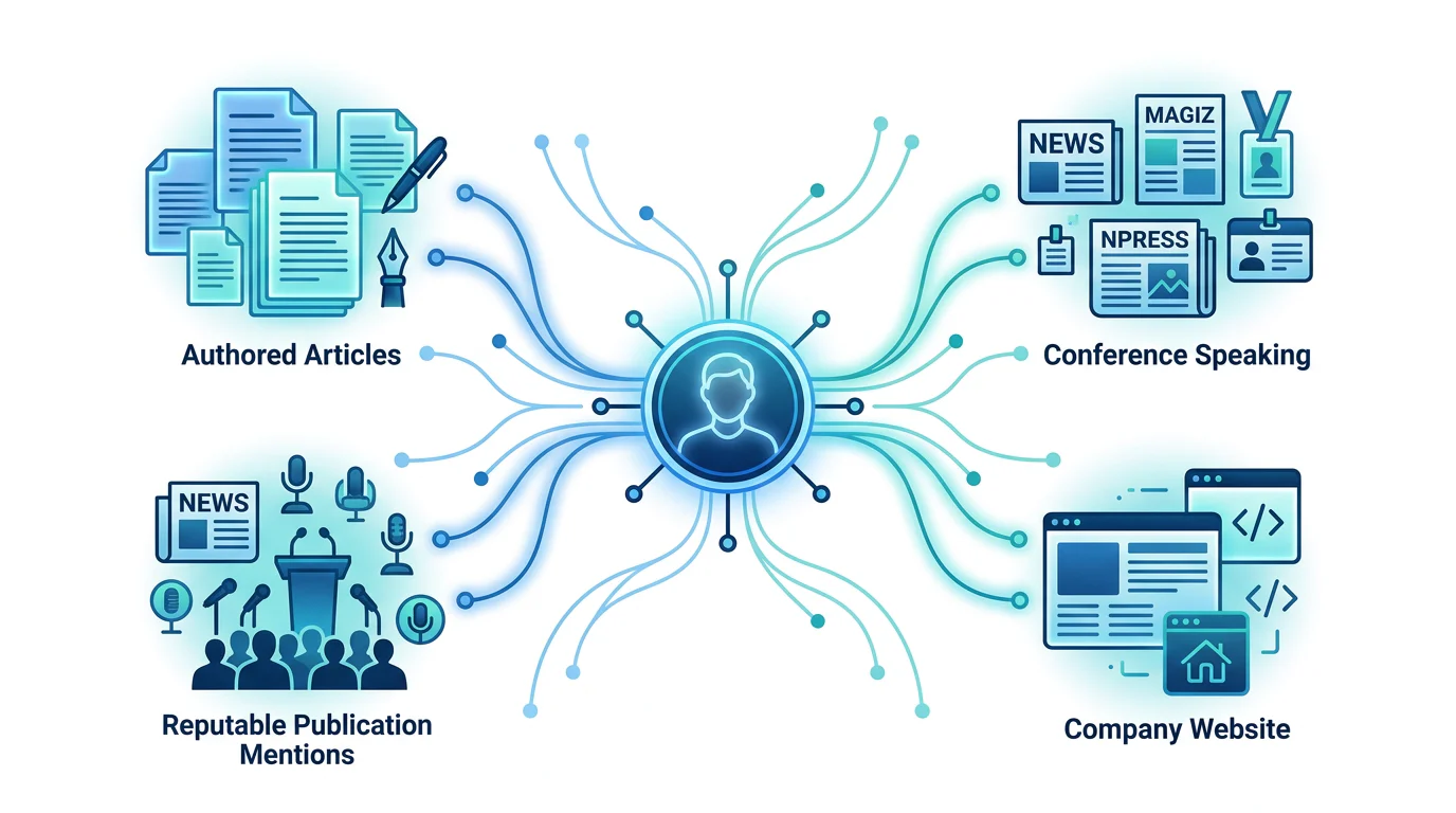 Evidence map connecting a personal profile to trusted sources