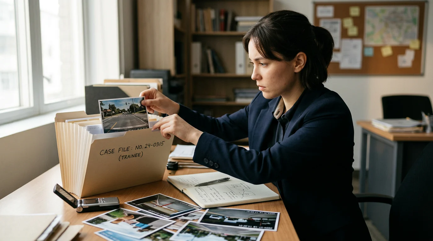 Investigator documenting lawful evidence
