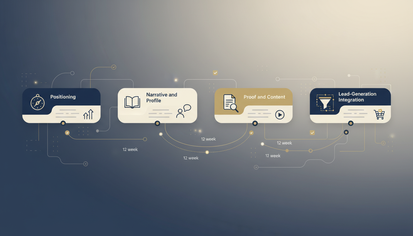 Four-phase 90-day personal branding roadmap
