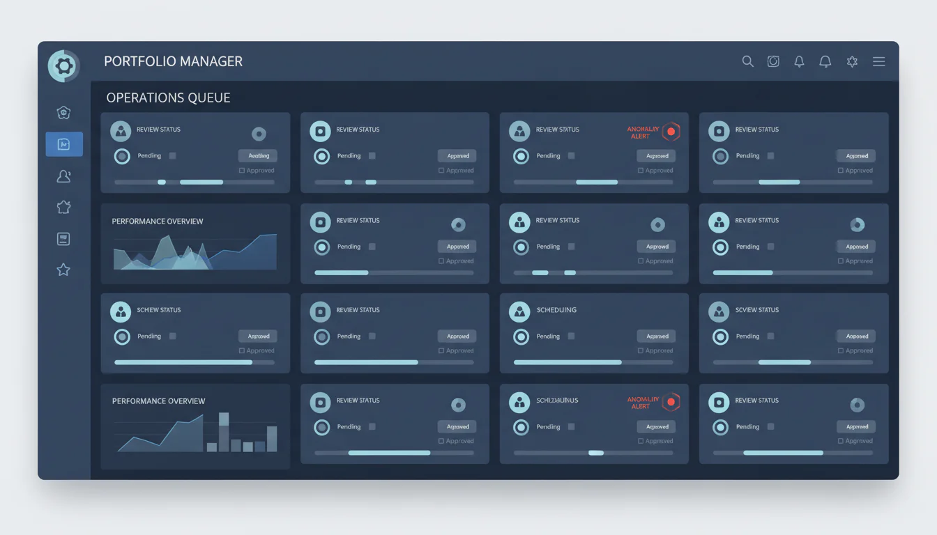 Portfolio exception queue for AI visibility agency operations