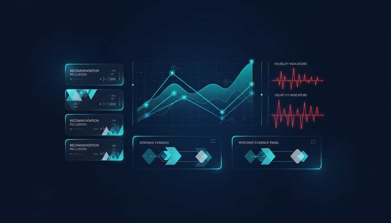 AI recommendation monitoring dashboard with evidence cards