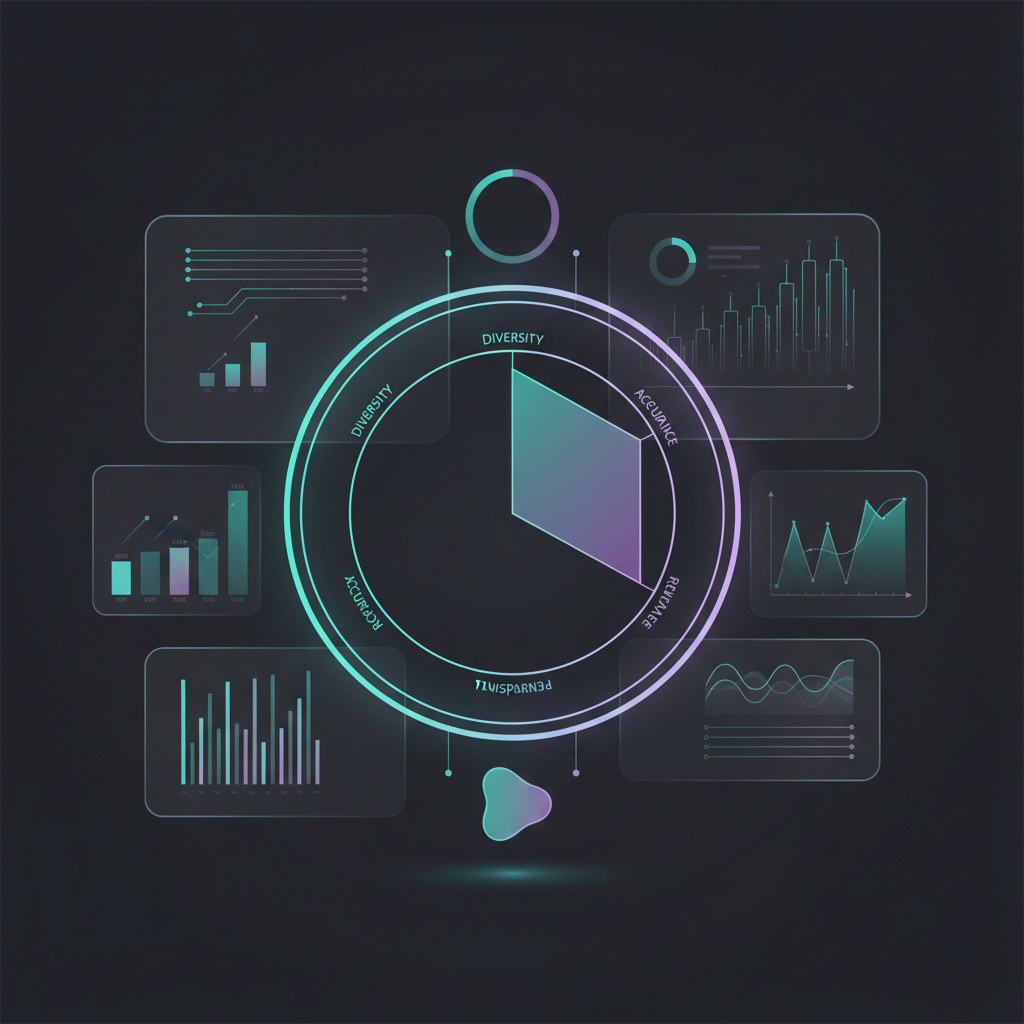 A modern dashboard interface displaying a radar chart scoring prompt quality across four key metrics.
