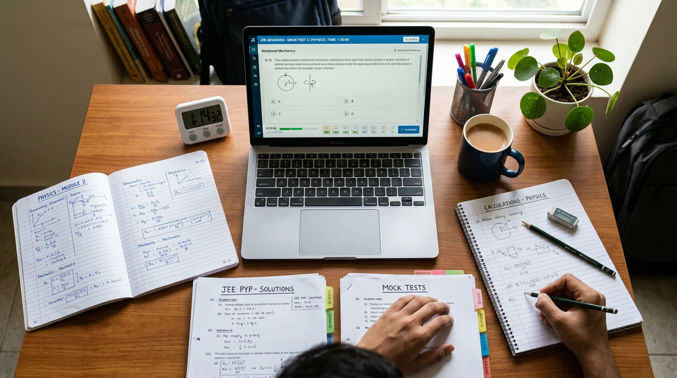 Student comparing timed and untimed JEE practice results