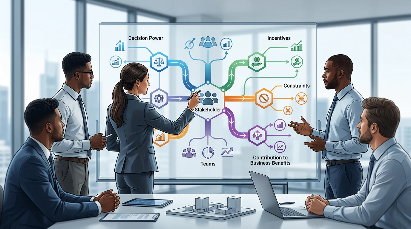 Cross-functional stakeholder power and incentive map