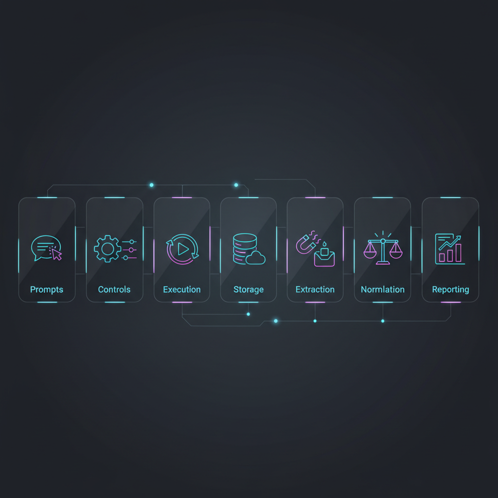 Seven-stage AI brand tracking pipeline