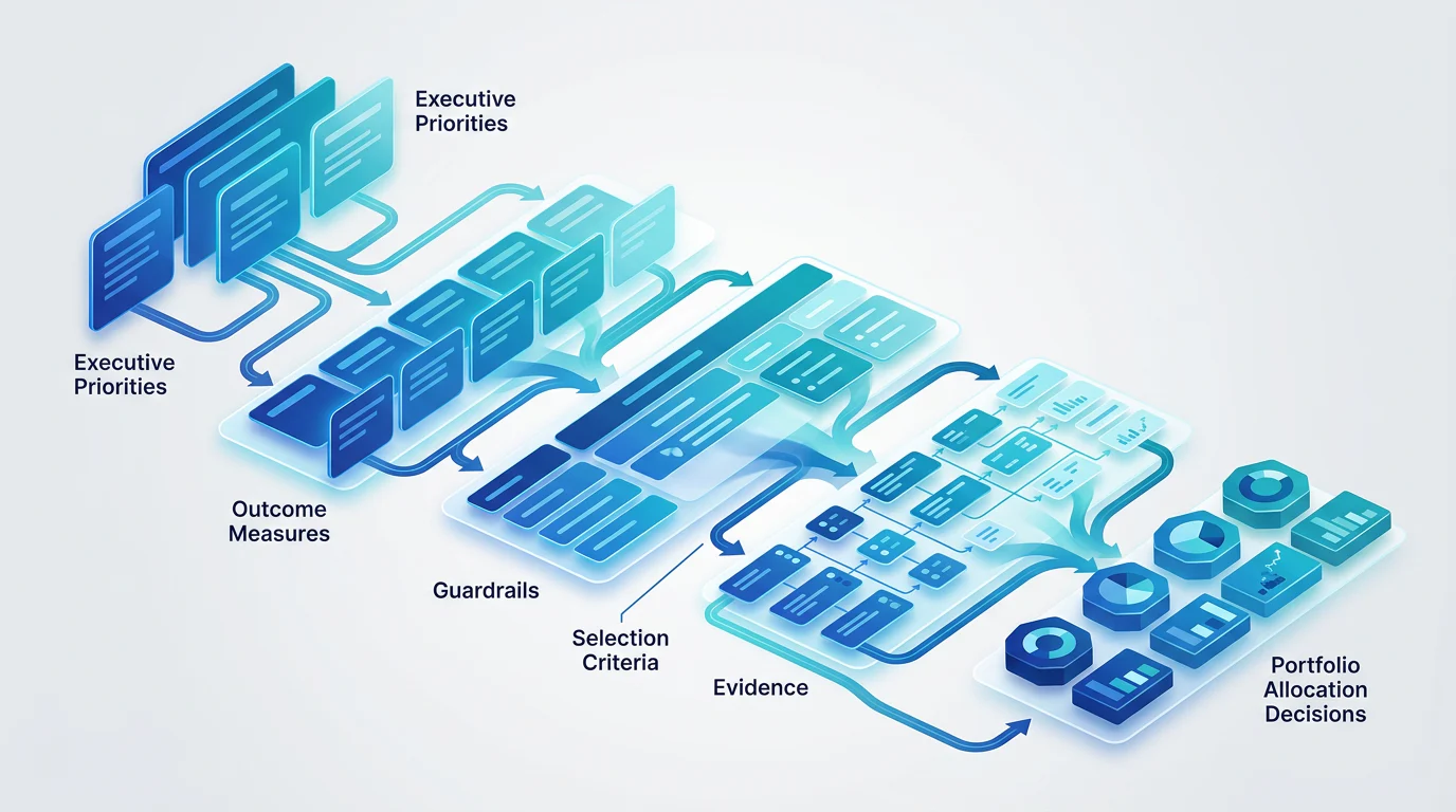 Strategy-to-criteria cascade for portfolio decisions