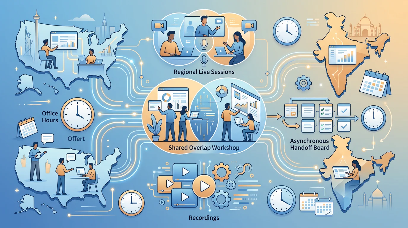 Cross-time-zone learning schedule for India and US data teams