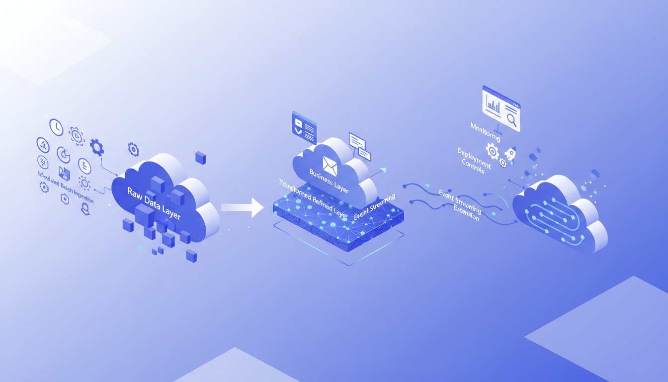 Three-phase Azure lakehouse project flow