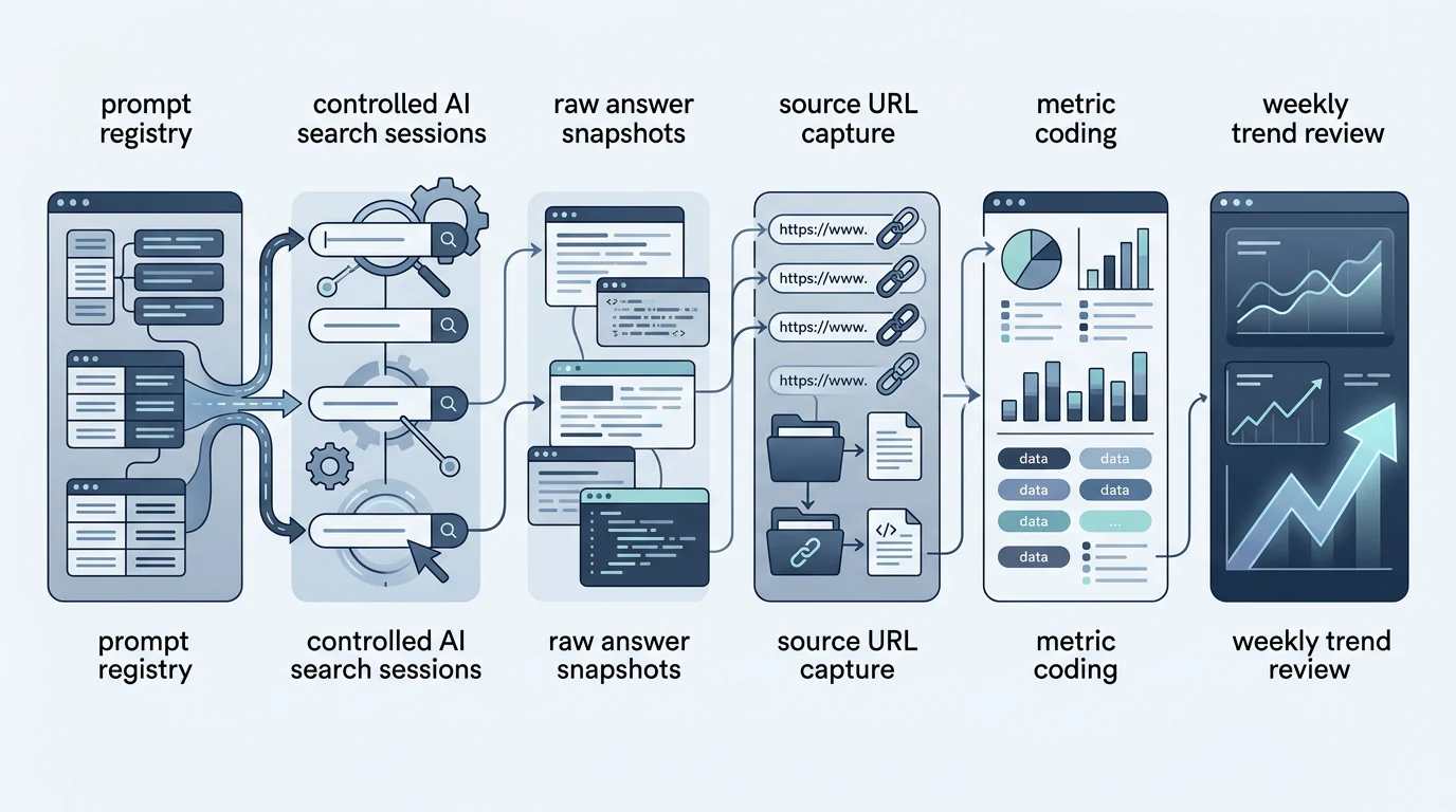 Controlled AI ranking-tracking workflow