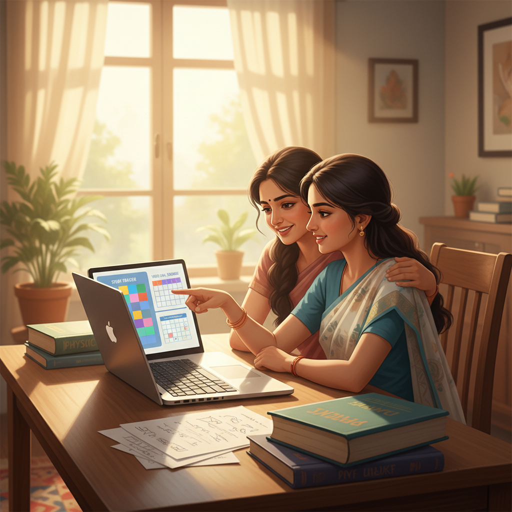 Parent and student evaluating remote mentor support
