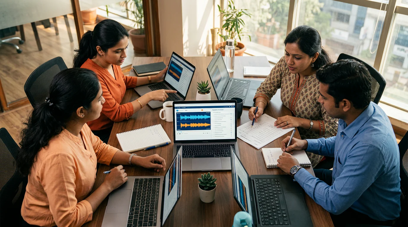 Sales team scoring ten consented calls