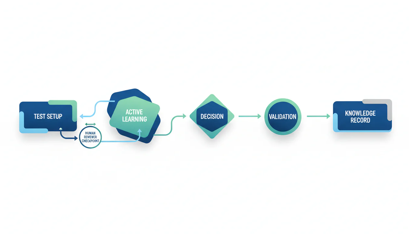 Decision flow from live ad signals to a documented creative decision