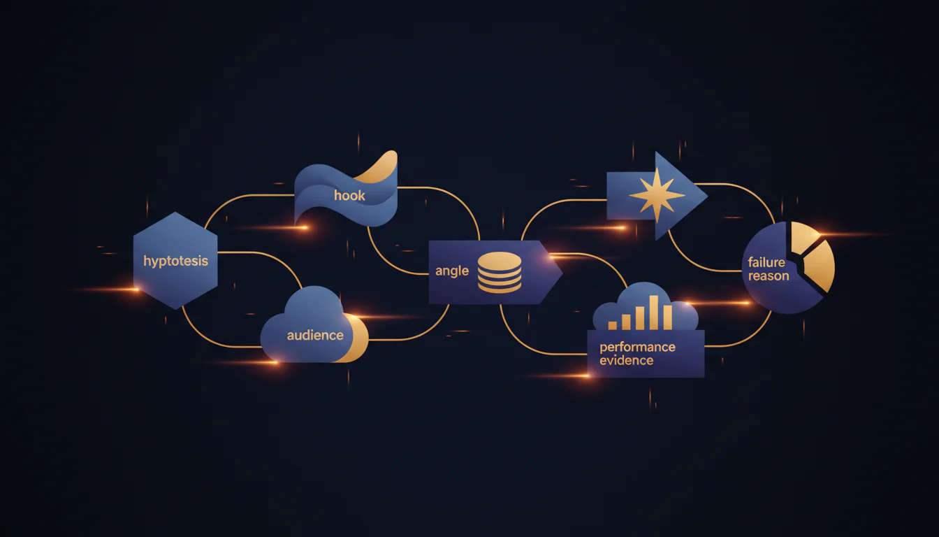 Structured creative memory schema for paid social testing
