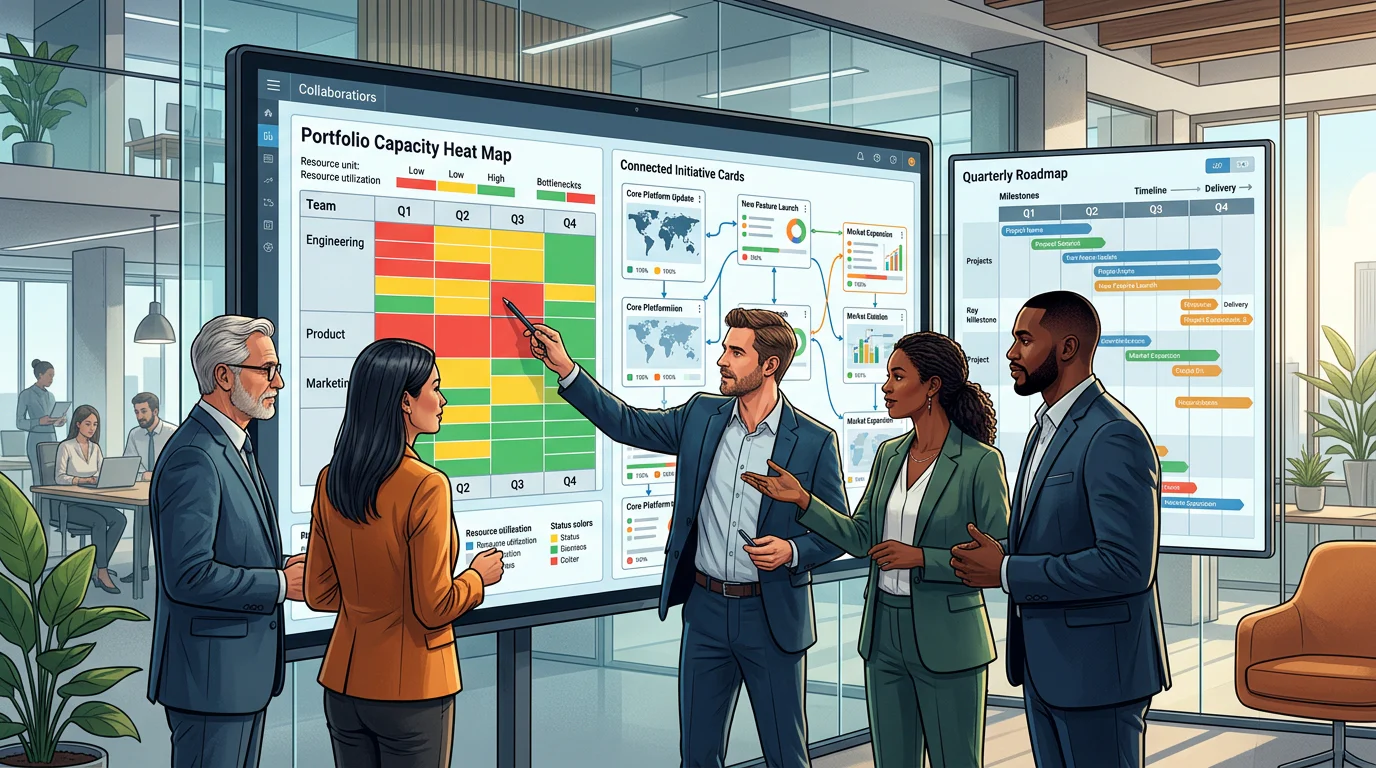 Portfolio capacity heat map and dependency planning