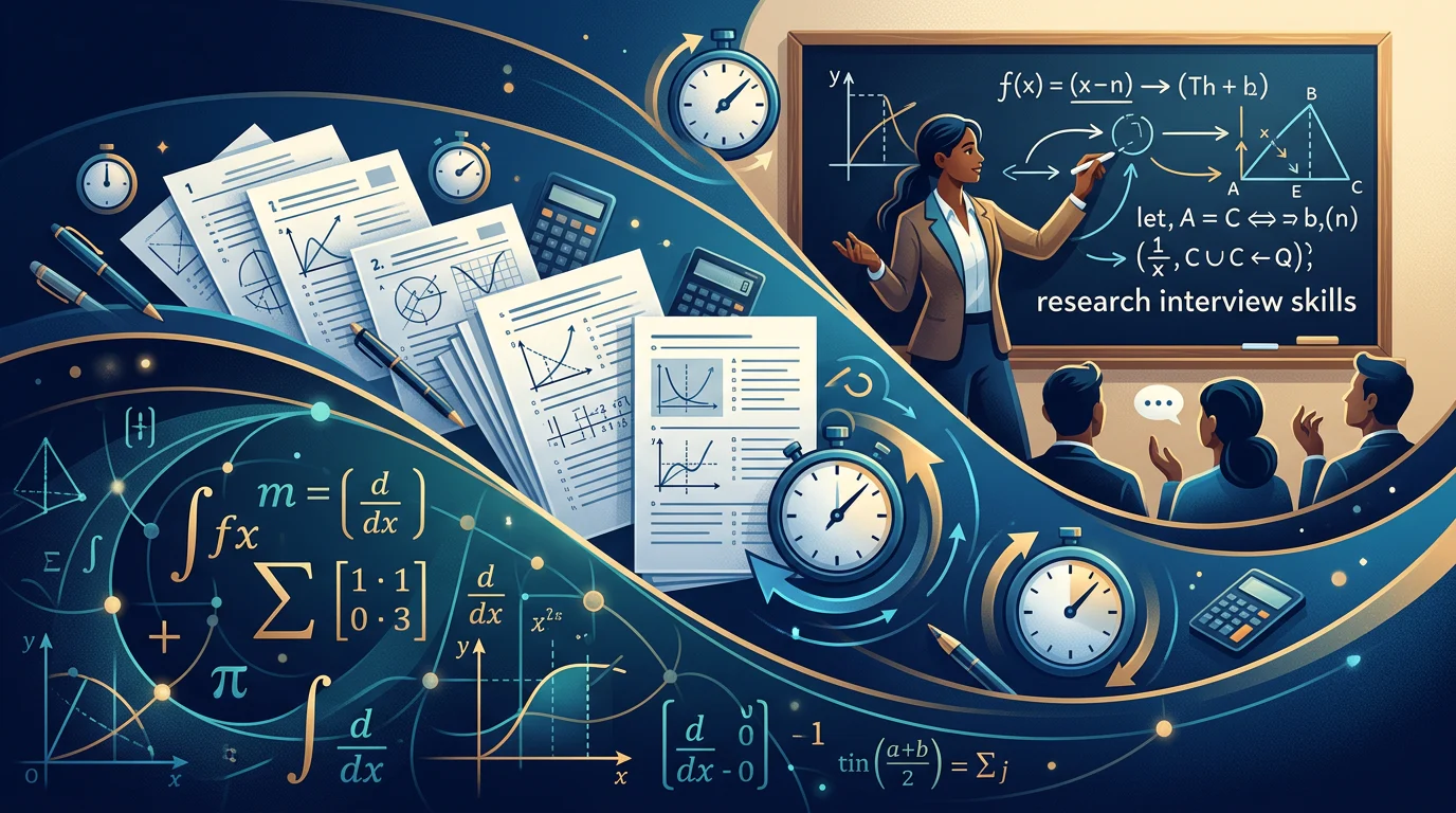 Layered map from shared mathematics to oral interview skills