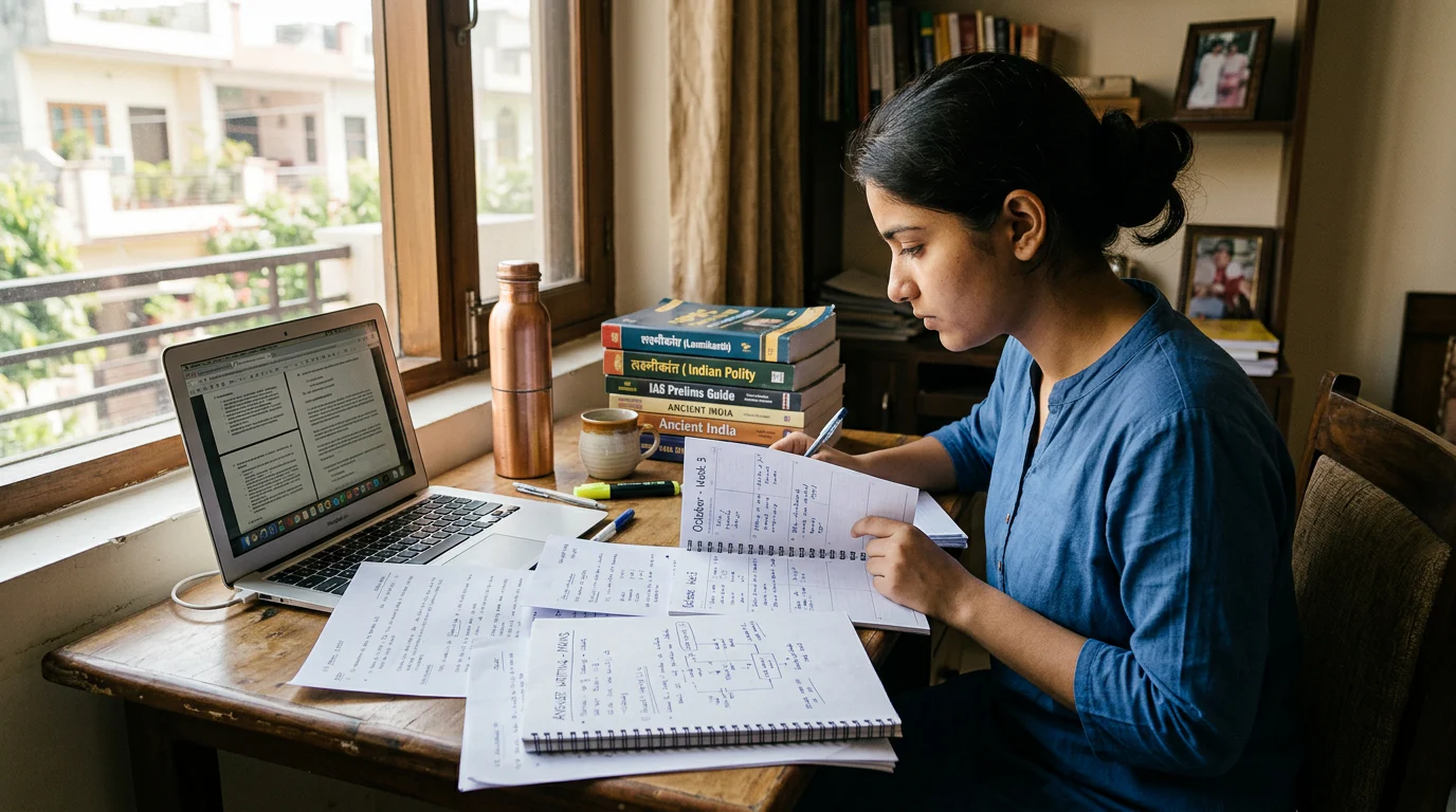 Candidate reviewing a realistic weekly UPSC study plan