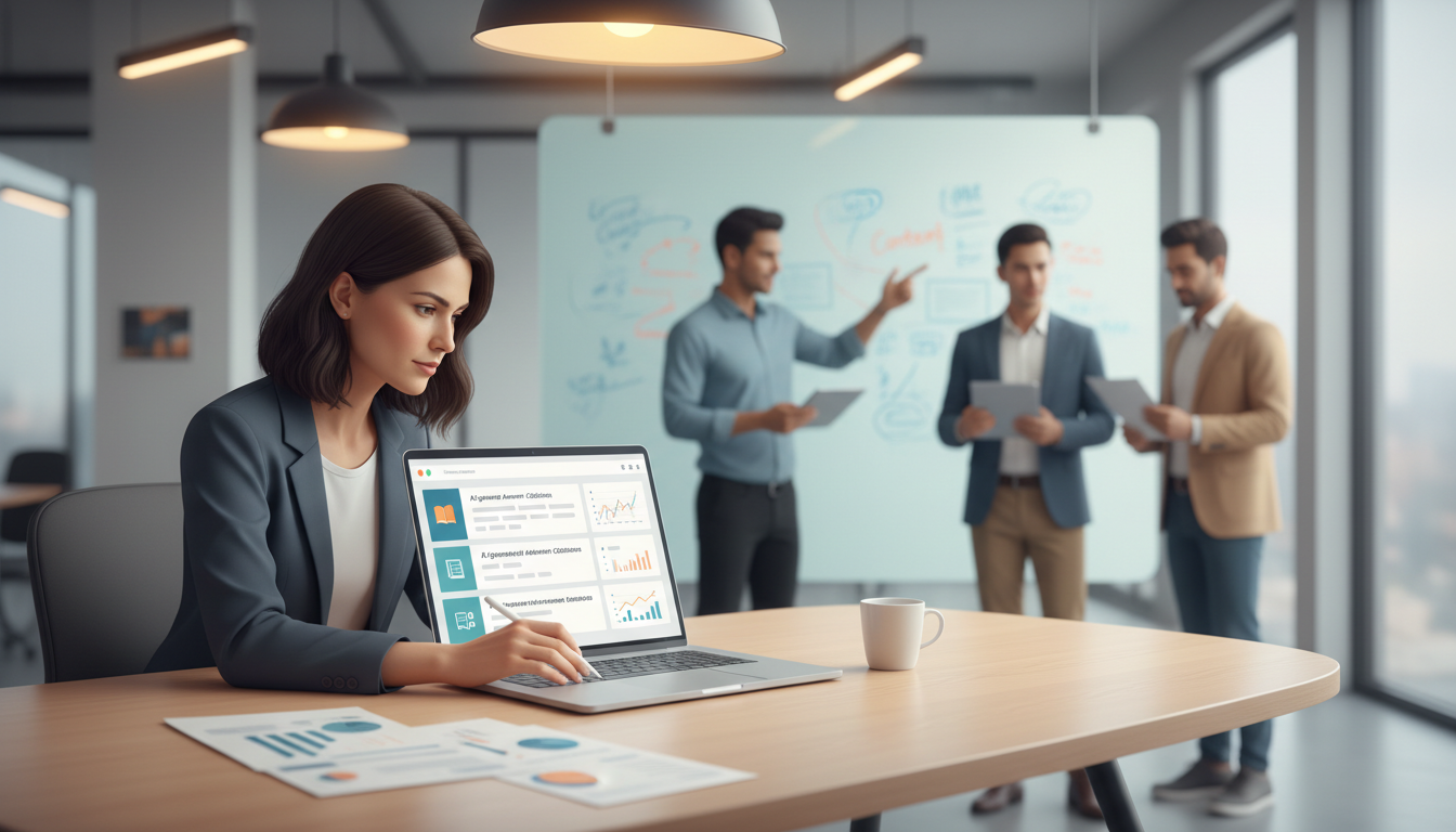Marketing leader reviewing AI citation evidence before assigning content work