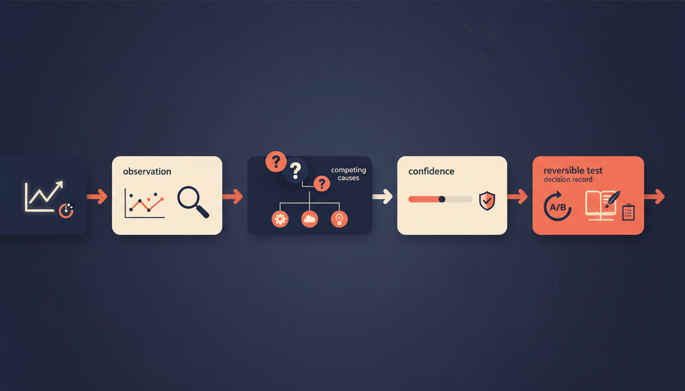 Five-stage dashboard-to-action workflow