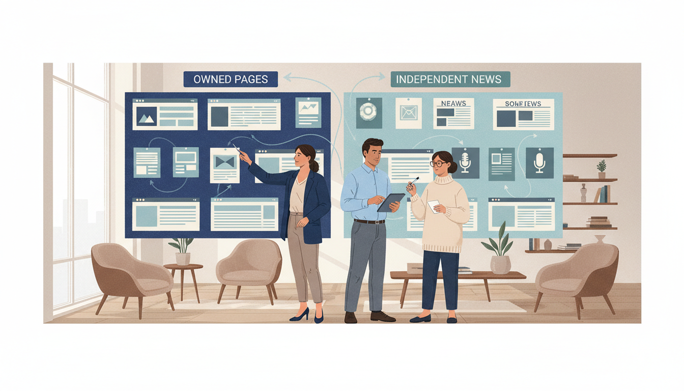 Marketing and PR teams comparing owned content with independent editorial coverage