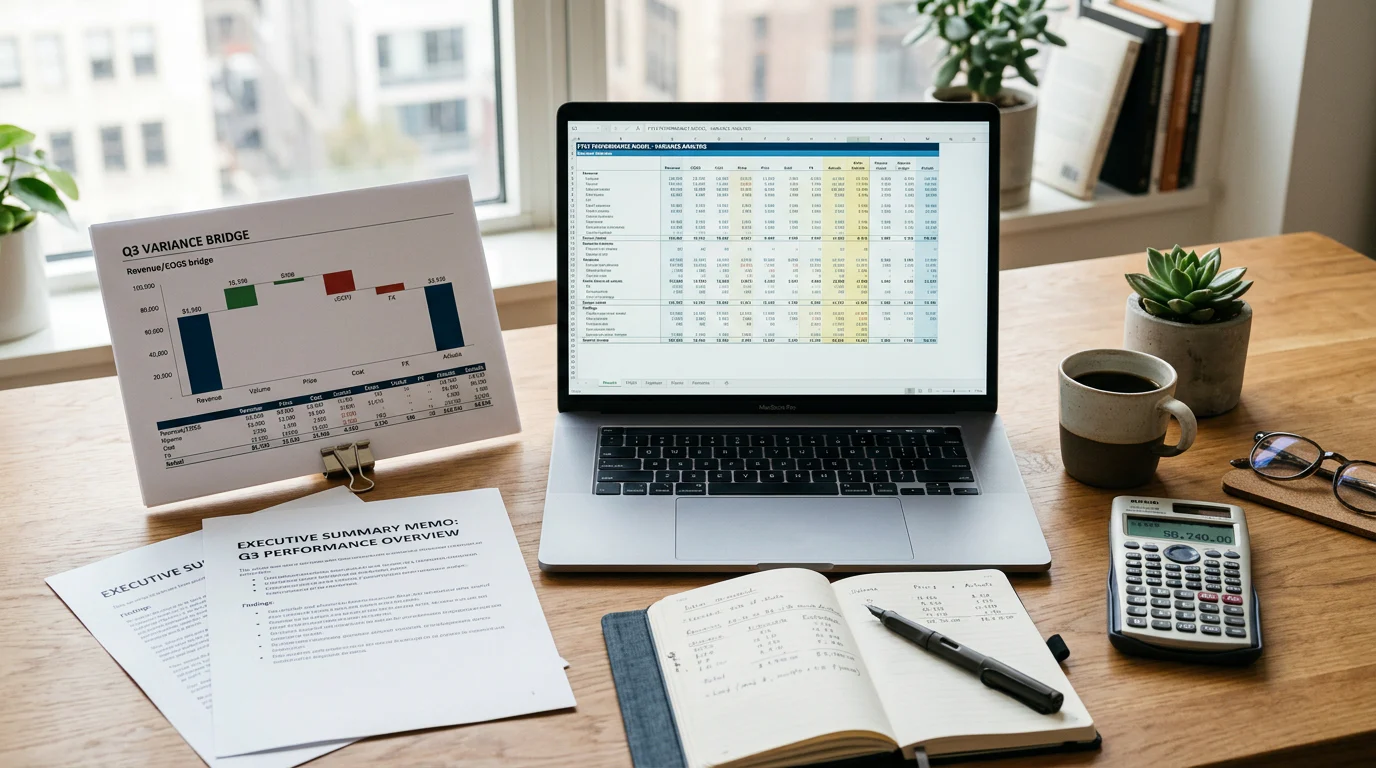FP&A portfolio with forecast model and management memo