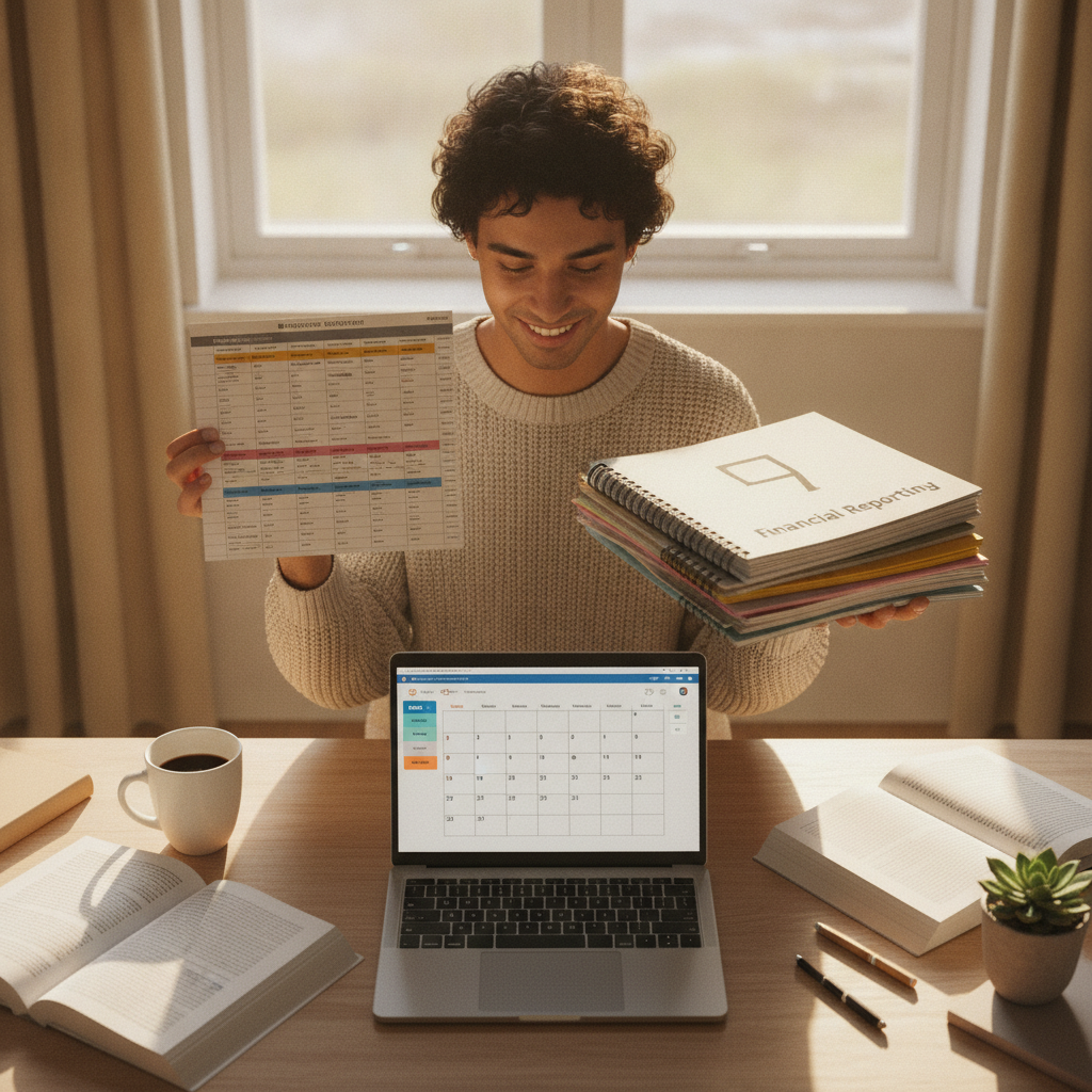 Commerce student balancing college and professional exam preparation