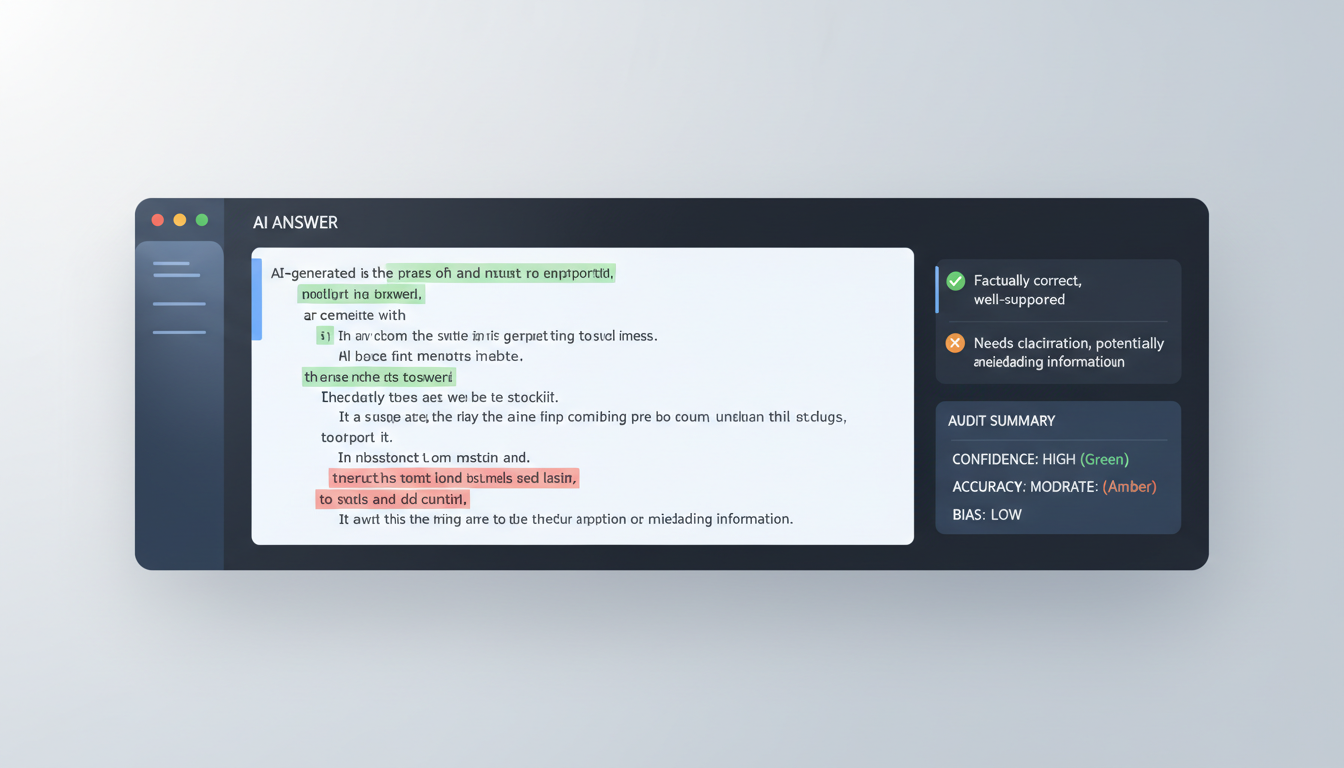 Annotated AI answer showing positive and negative evidence spans