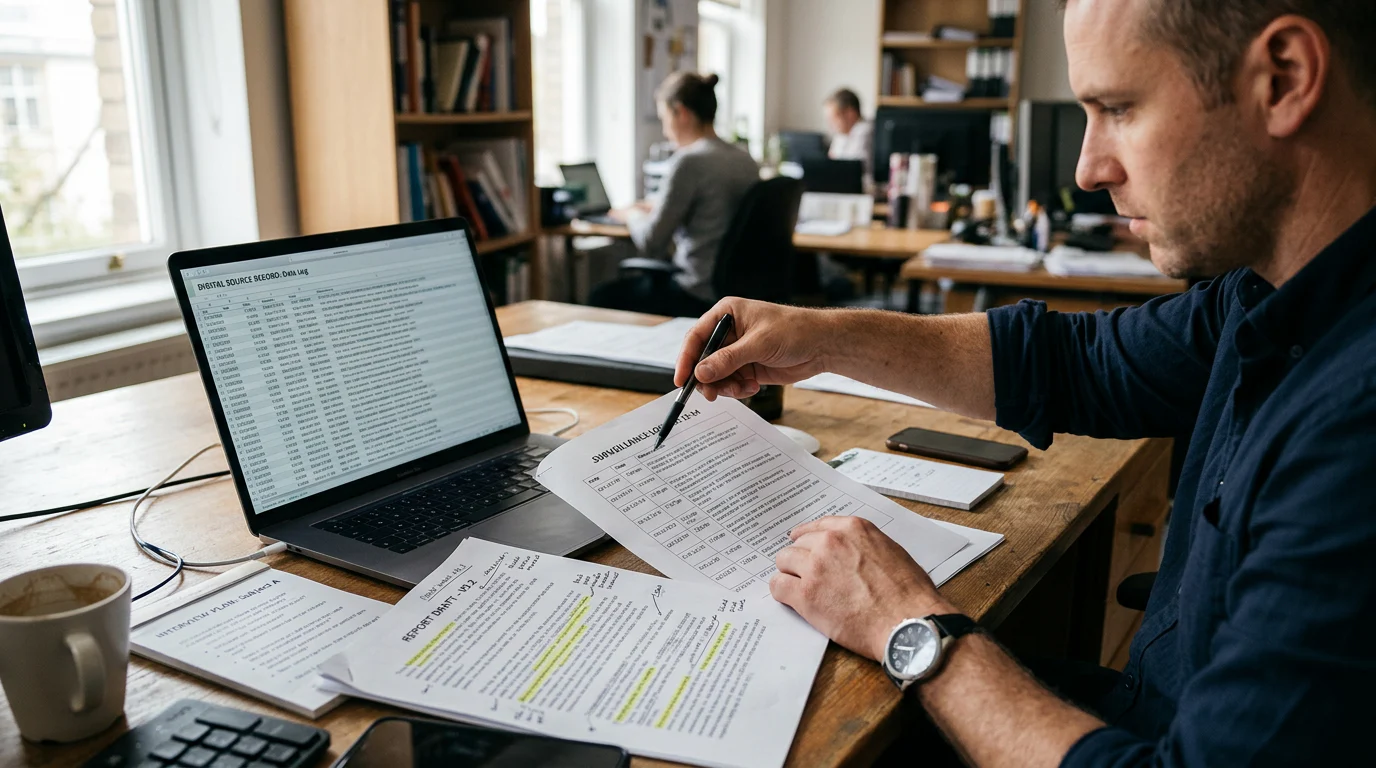 Investigator reviewing a practical training rubric
