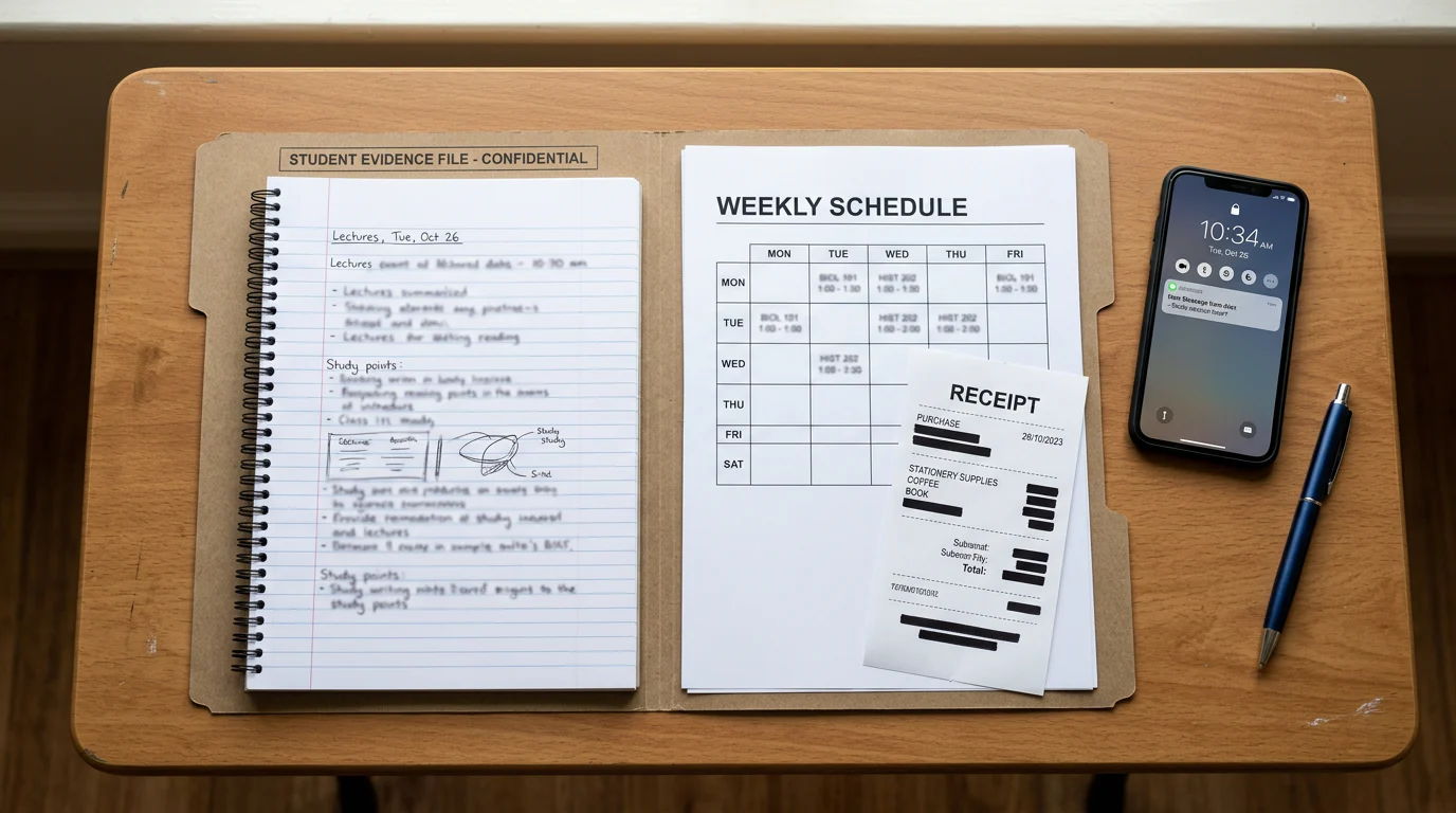 Organised evidence folder for a coaching review