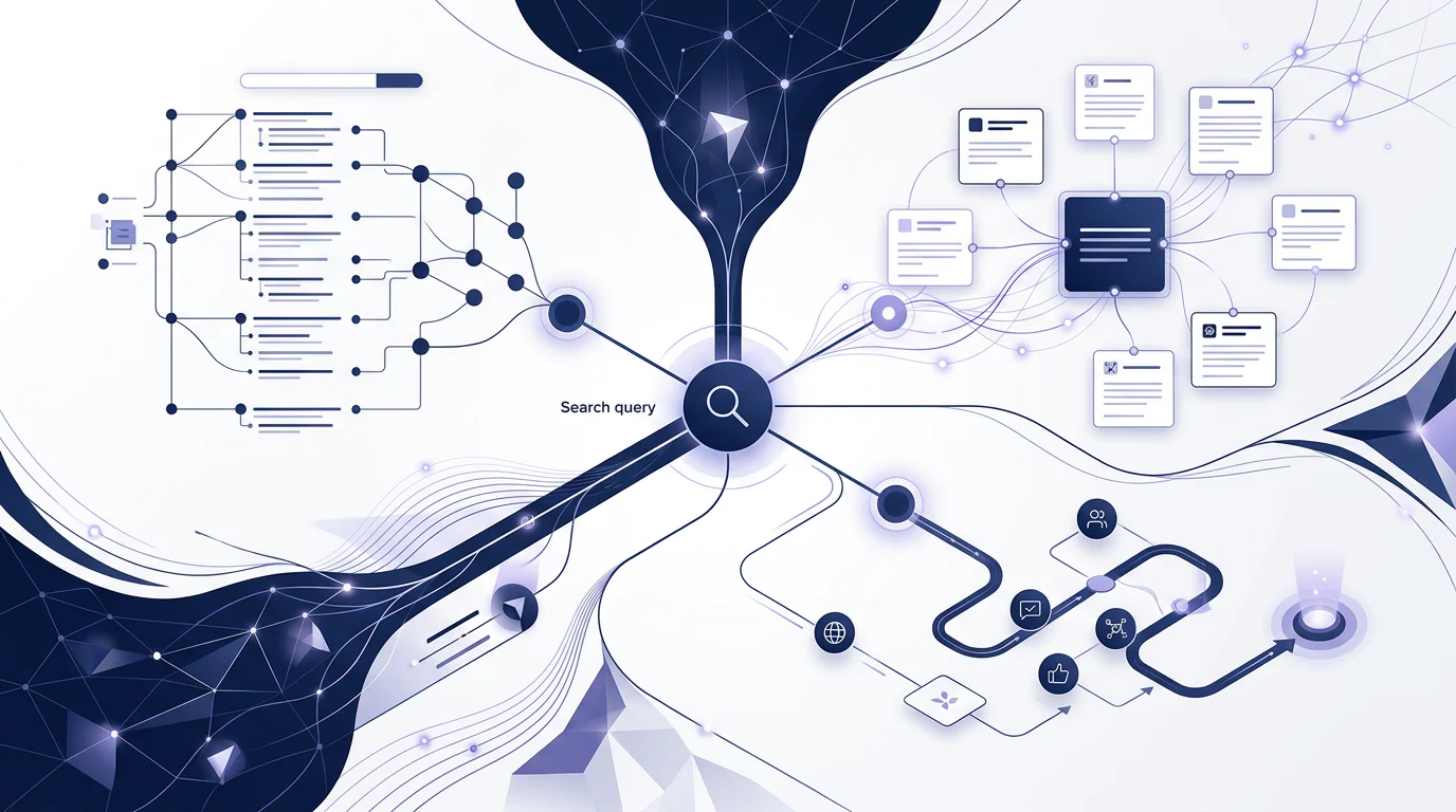 Connected journey from search result to AI answer to brand page
