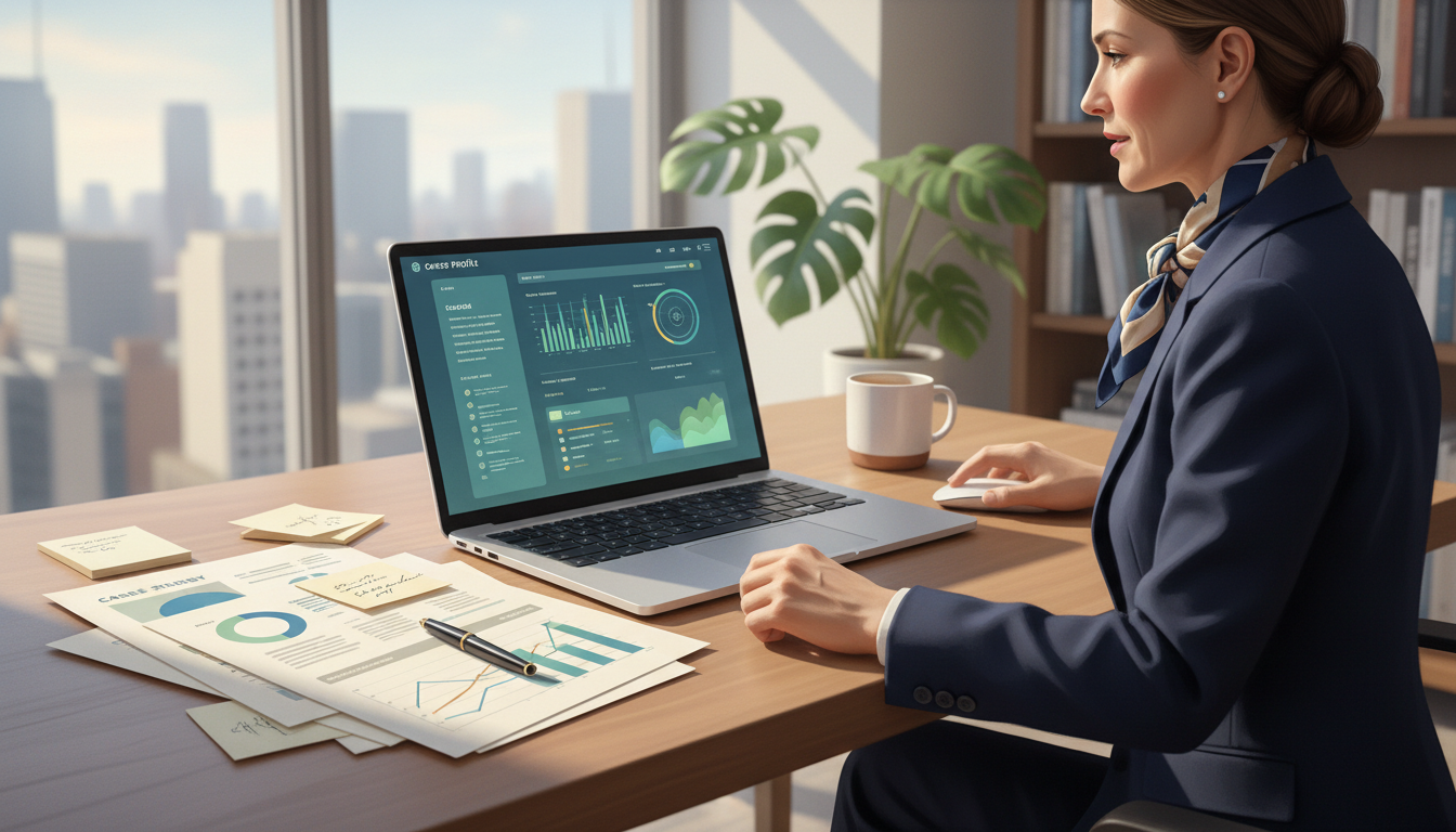 Consultant reviewing LinkedIn profile proof assets