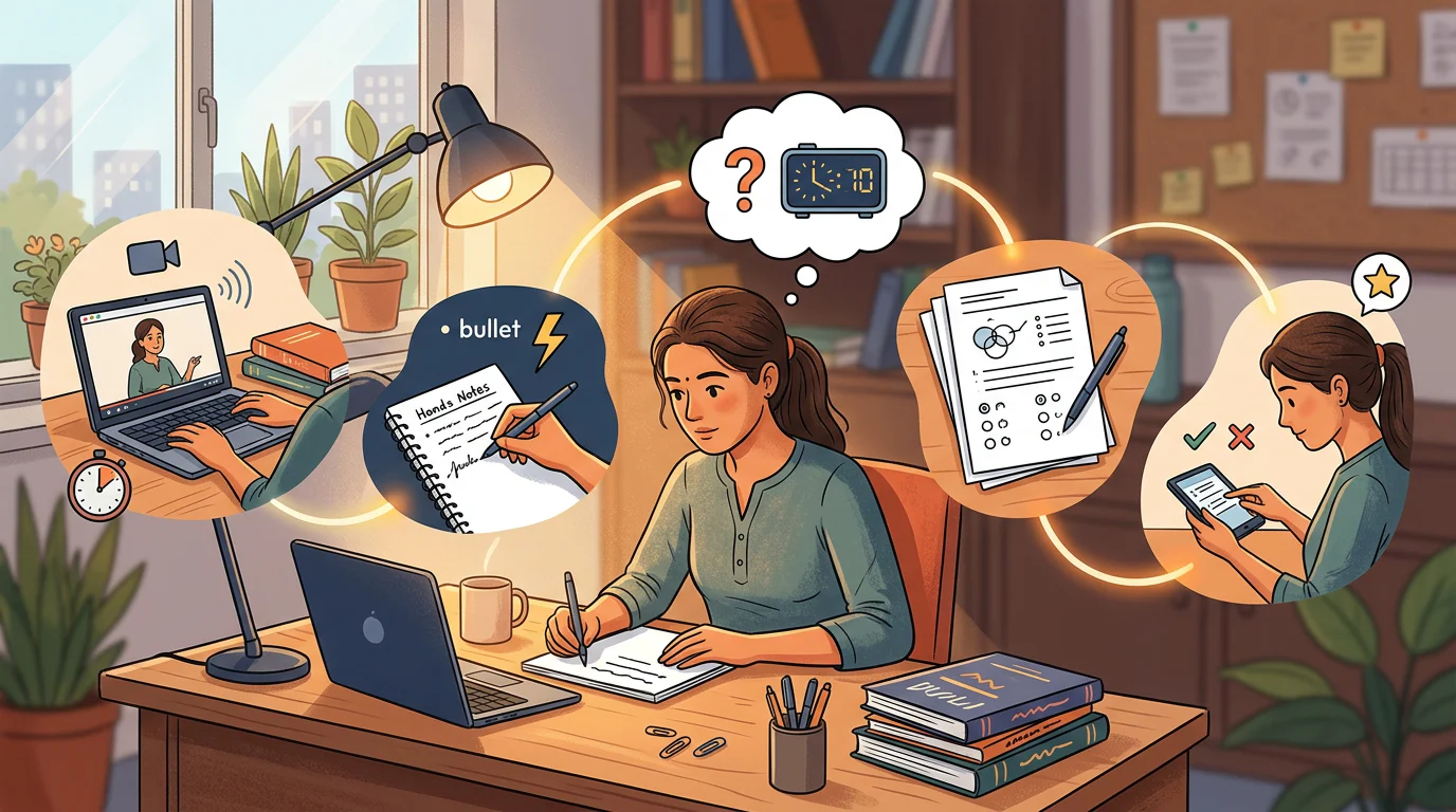 Student recovery workflow from missed CA class to quiz