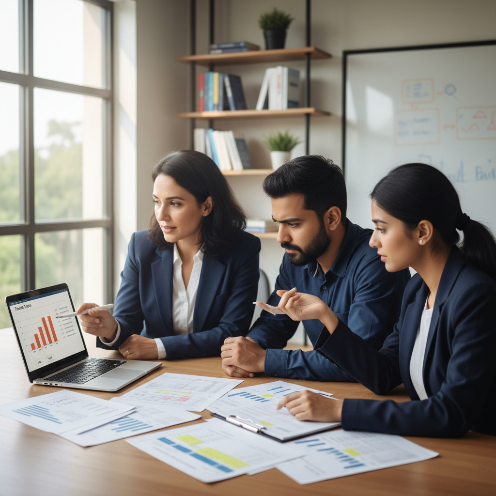 Tutor guiding an ACCA mock-exam review