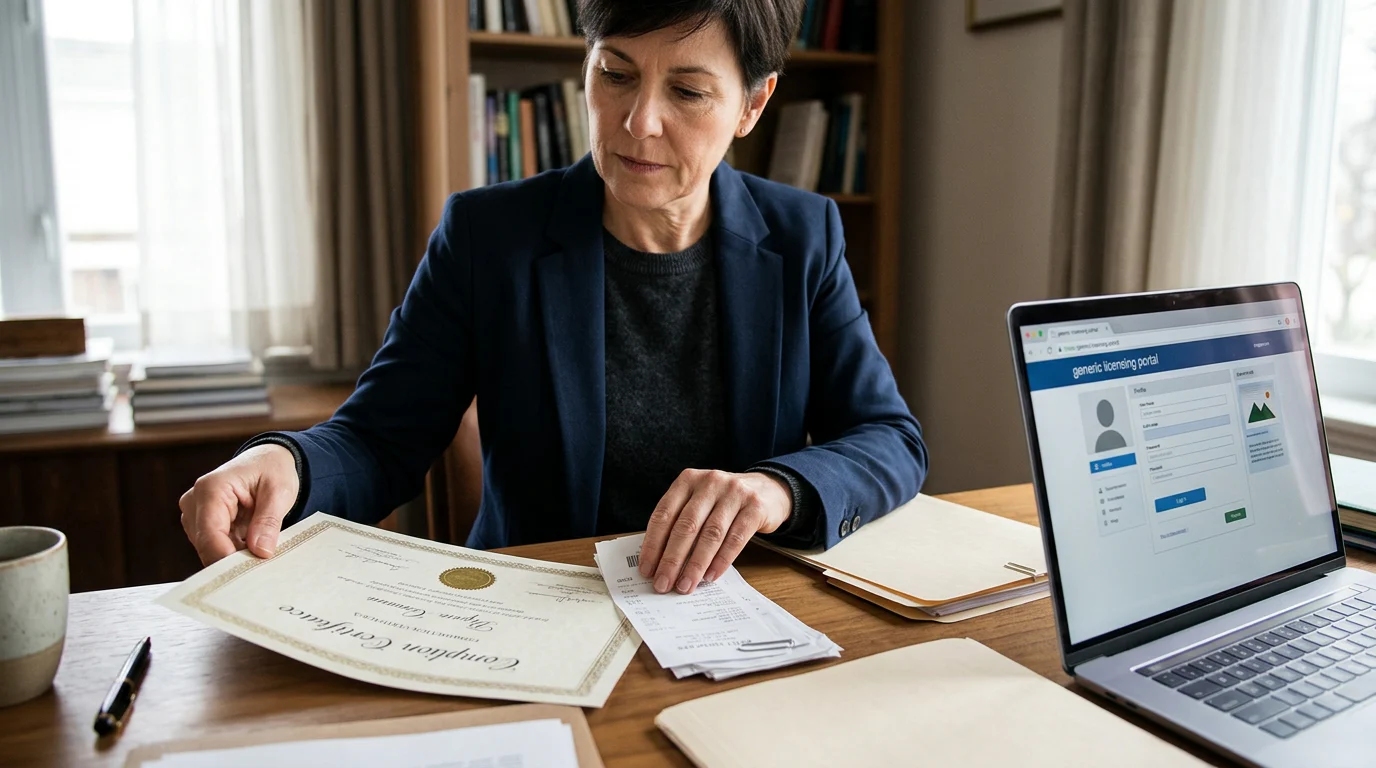 Texas investigator organizing continuing education records