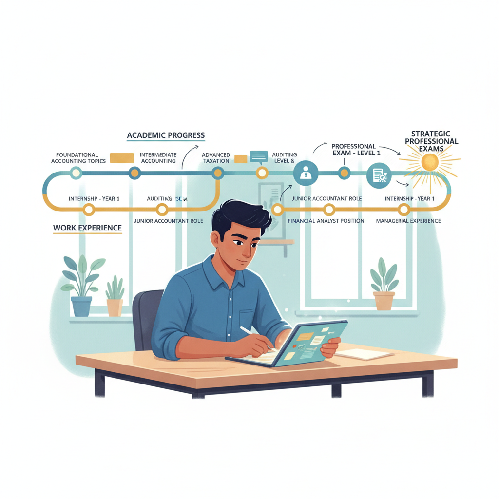 ACCA journey timeline with study and work balance