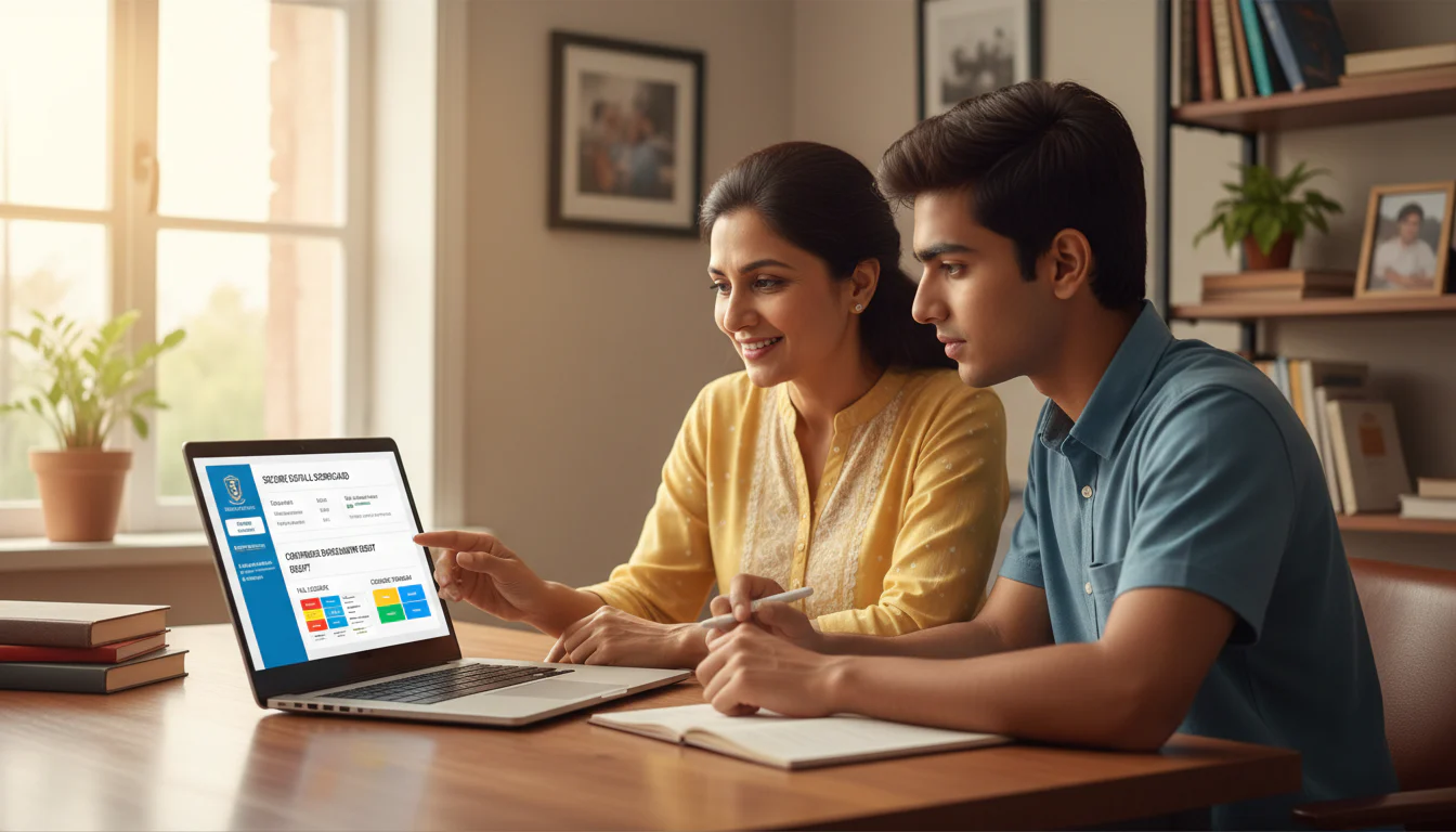Student and parent auditing JEE result documents