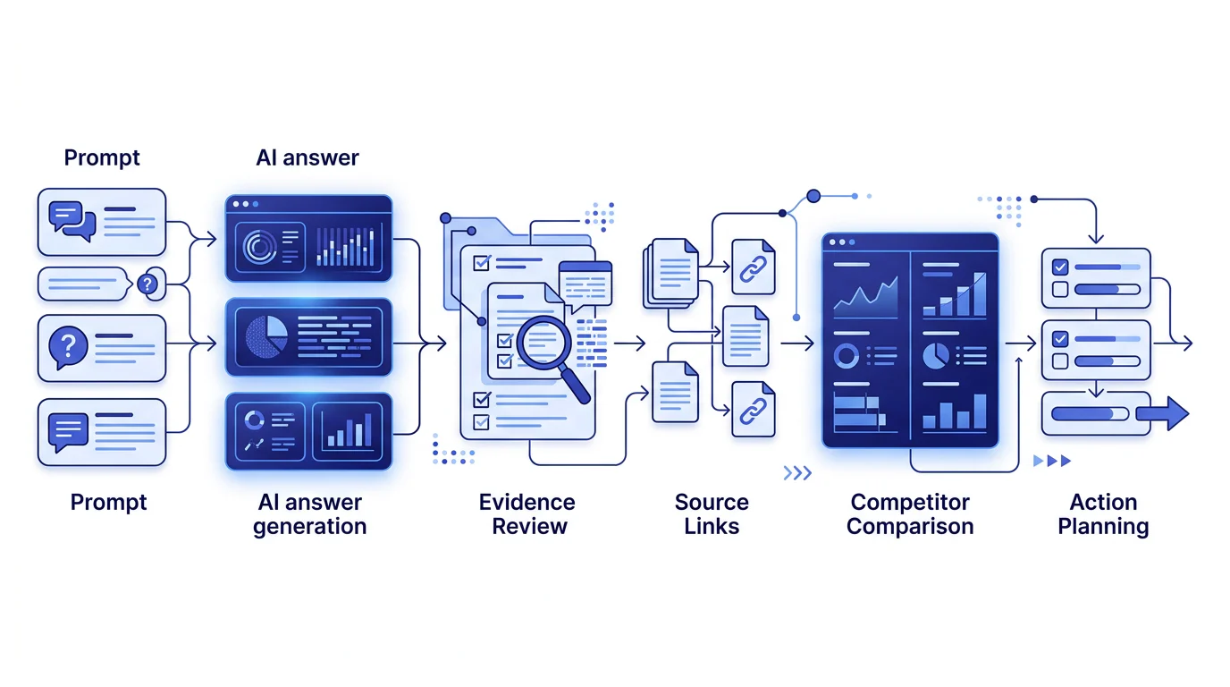 Evidence-led AI visibility monitoring workflow