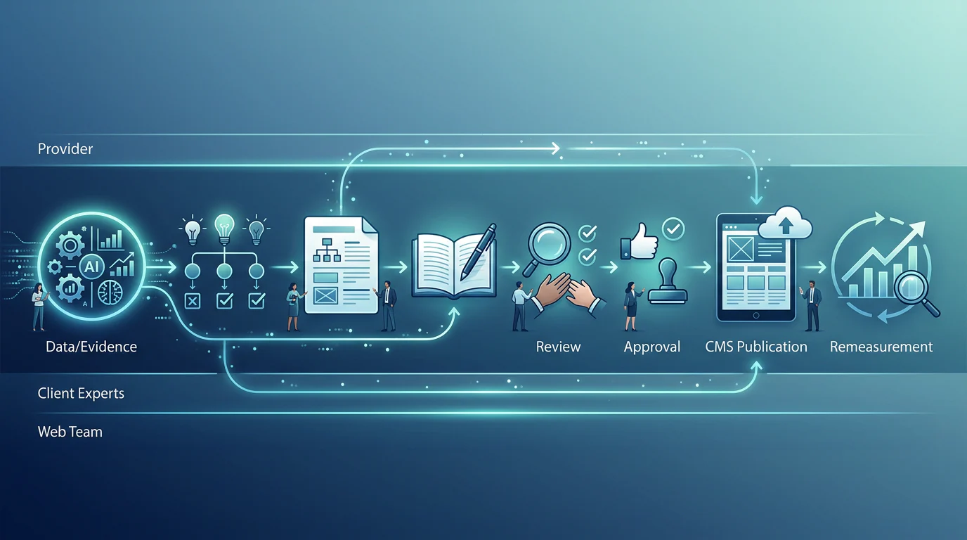 Seven-step managed content delivery workflow