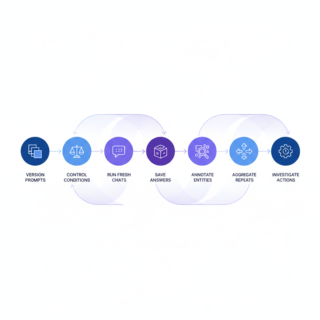 Workflow for measuring B2B AI answer visibility