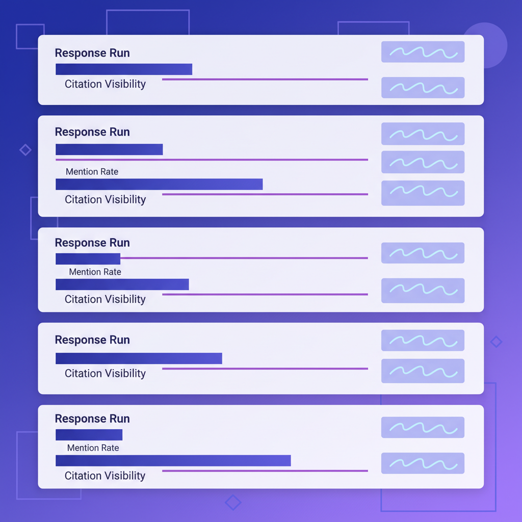 Repeatability dashboard for AI answer monitoring