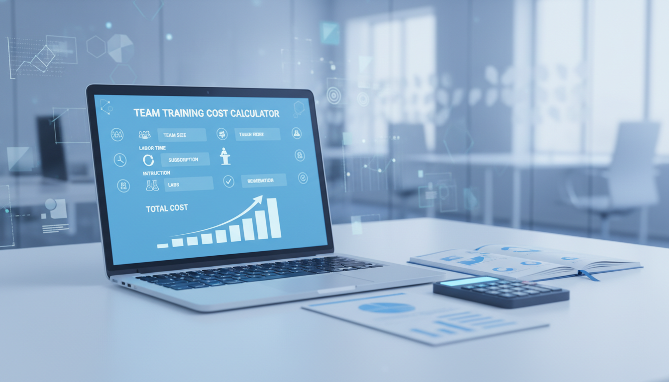 Spreadsheet-style learning cost model for an analytics team