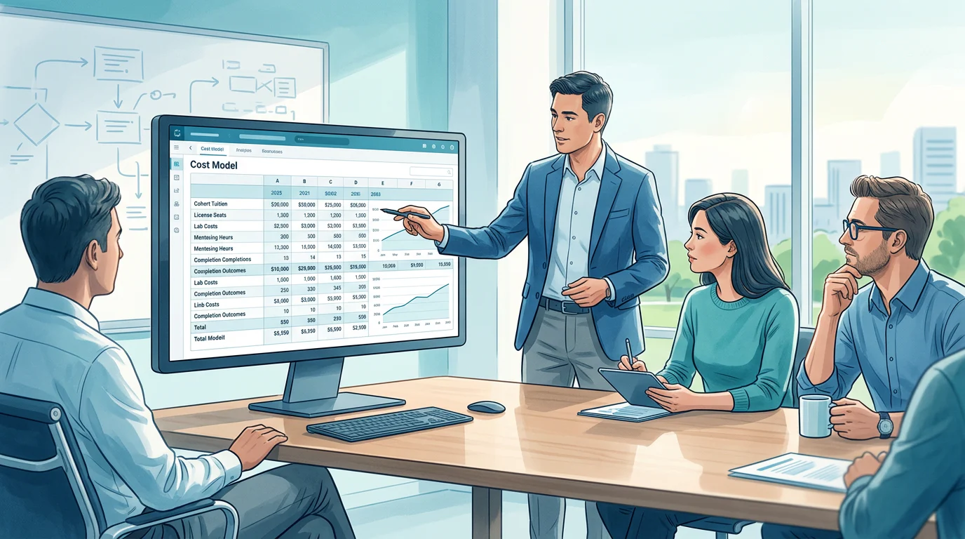 Spreadsheet model for evaluating analytics training costs
