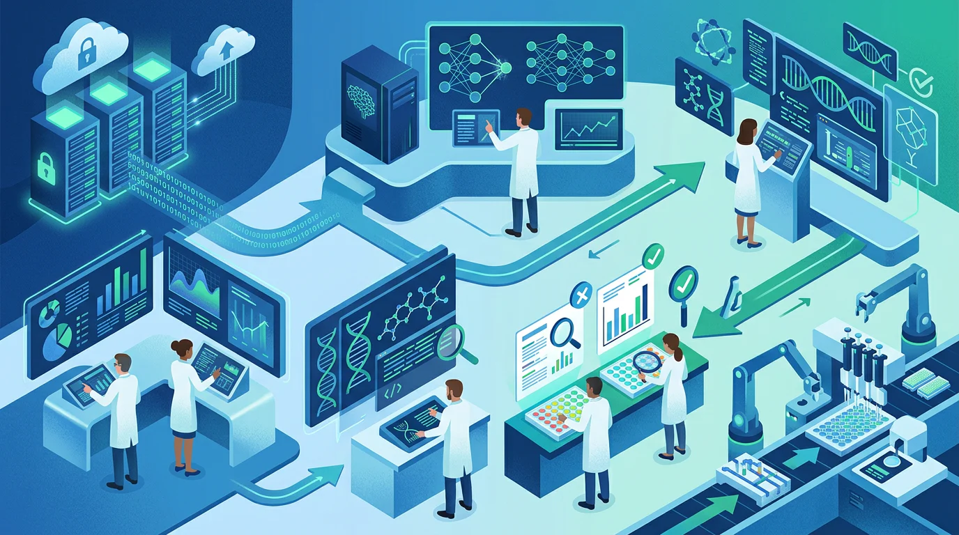 Governance checkpoints across an AI-enabled biotech workflow