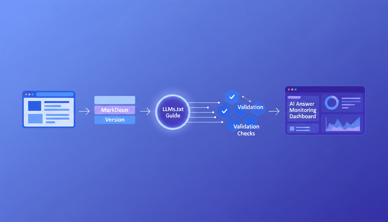 Website implementation and measurement workflow for AI visibility