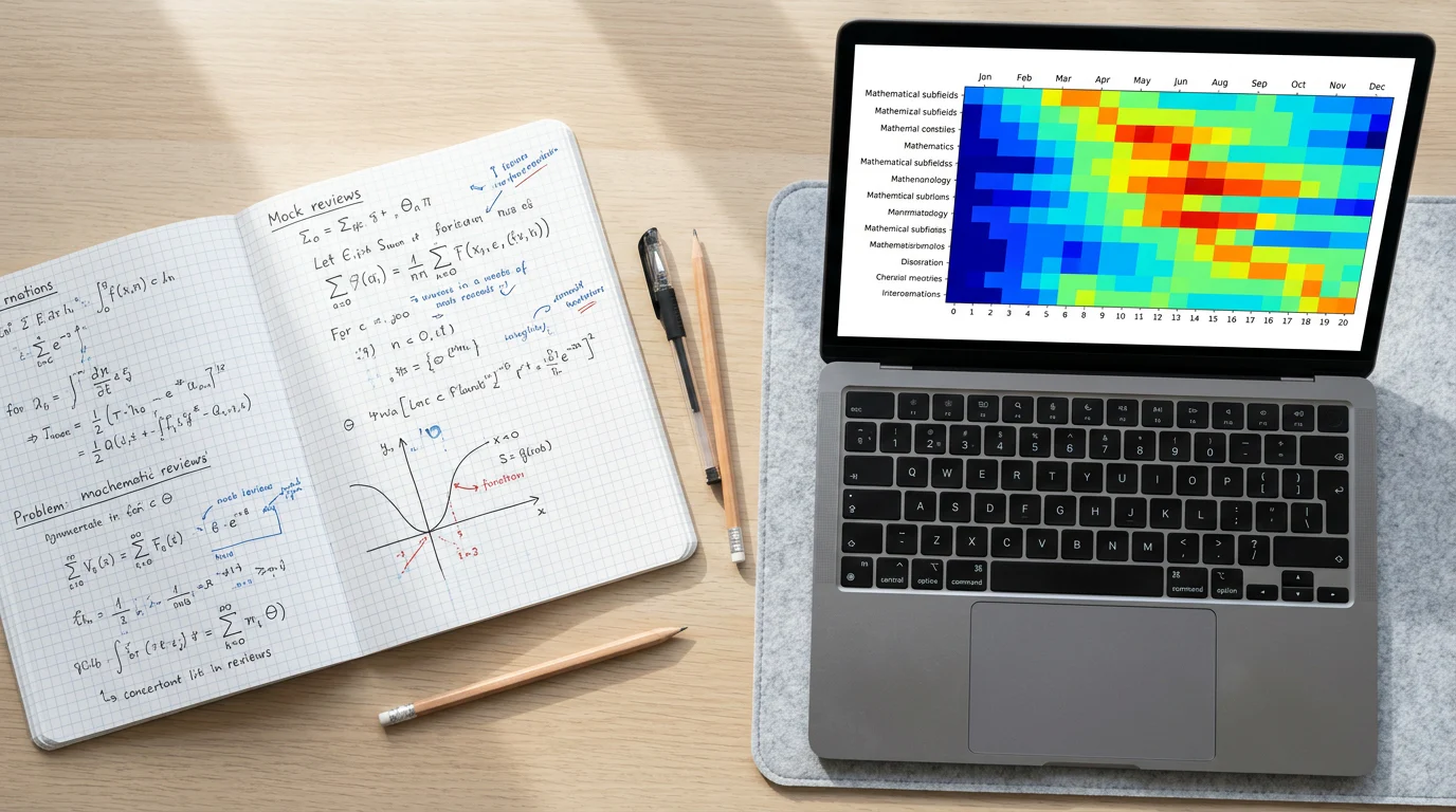 Mathematics mock topic-time heatmap