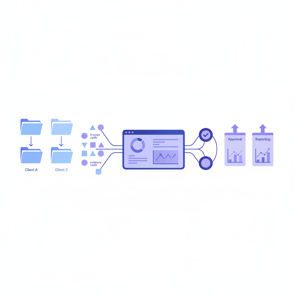 Multi-client AI visibility reporting workflow