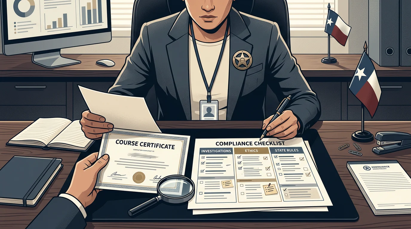 Investigator matching course hours to renewal categories
