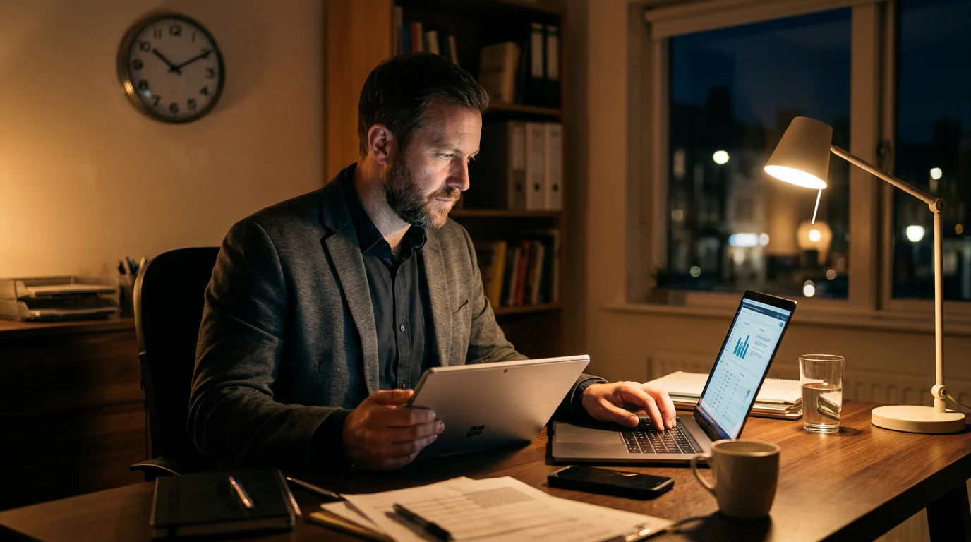 Investigator checking online course access overnight