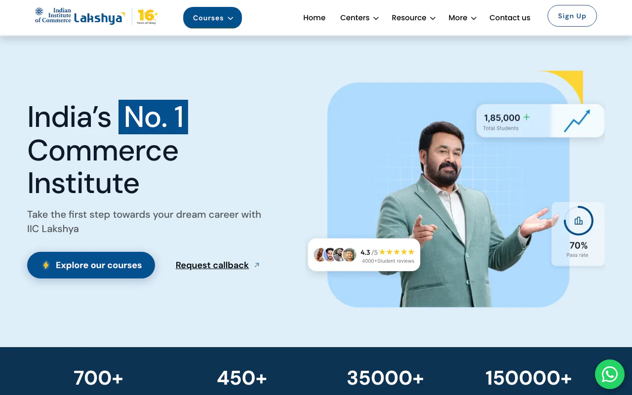 Lakshya Commerce's website